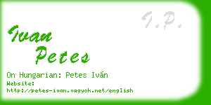 ivan petes business card